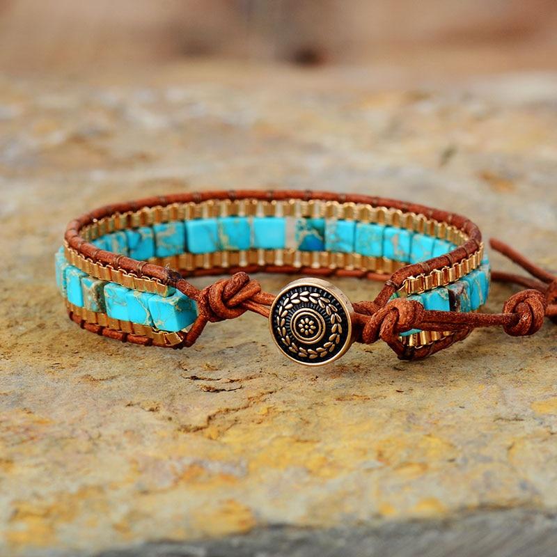 Mystics Of Optimism - Blue Jasper Wrap Bracelet