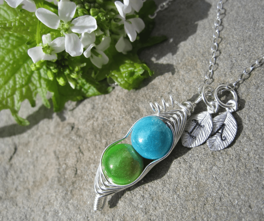 Peas In a Pod Necklace - Customizable Moms Birthstones Necklace
