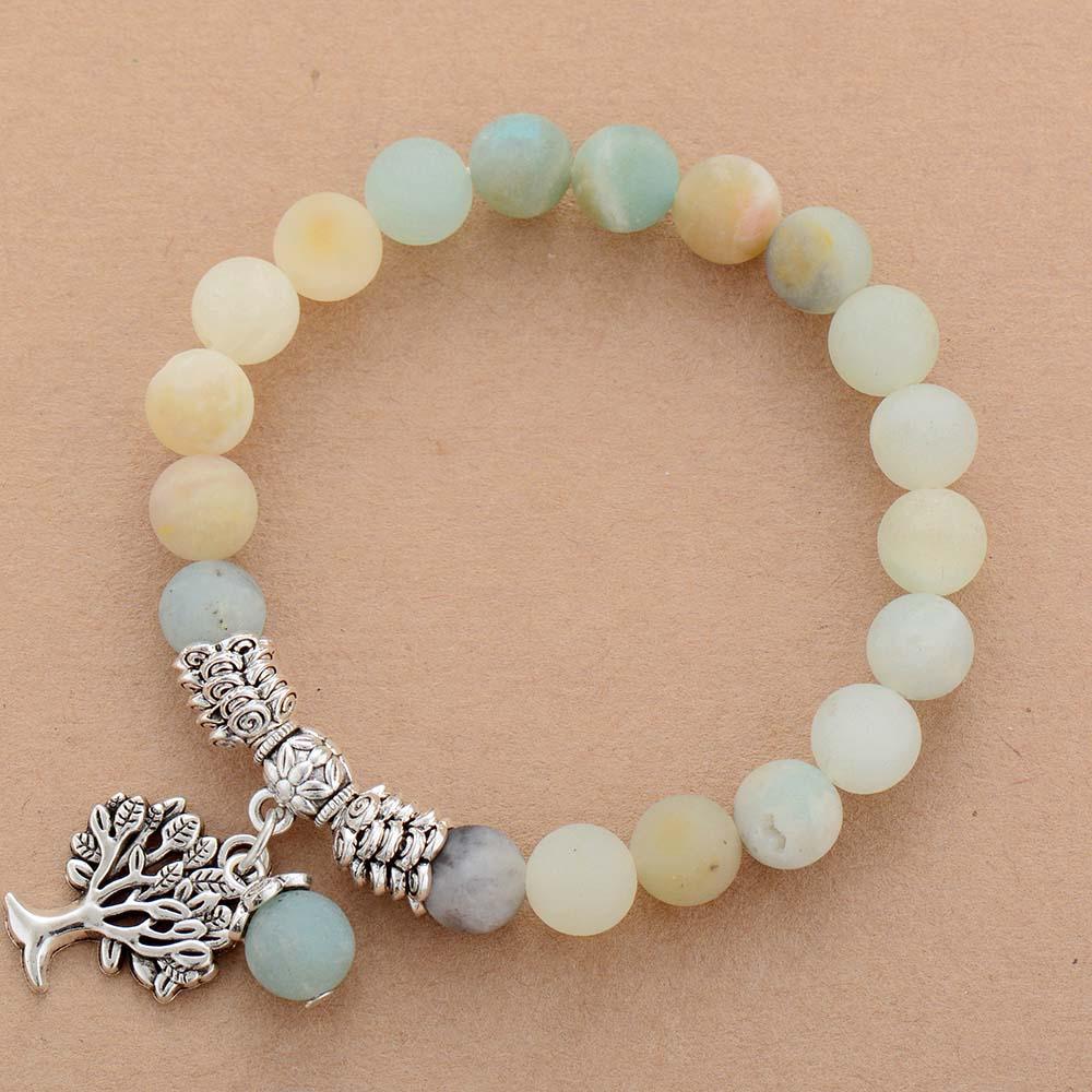 Tree Of Nirvana - Matte Amazonite Tree Of Life Beads Bracelet