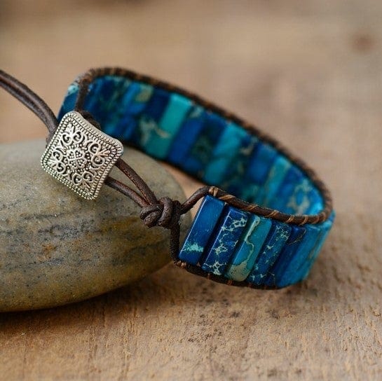 Higher self - Blue Jasper & Agate Wrap Bracelet