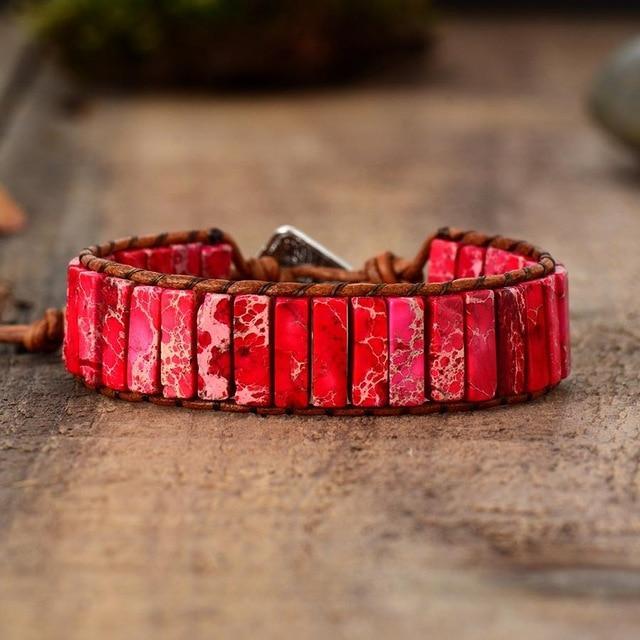Guiding Spirit - Red Jasper & Agate Wrap Bracelet