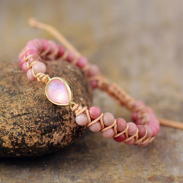 Illuminating Nirvana - Rhodonite Beads Bracelet